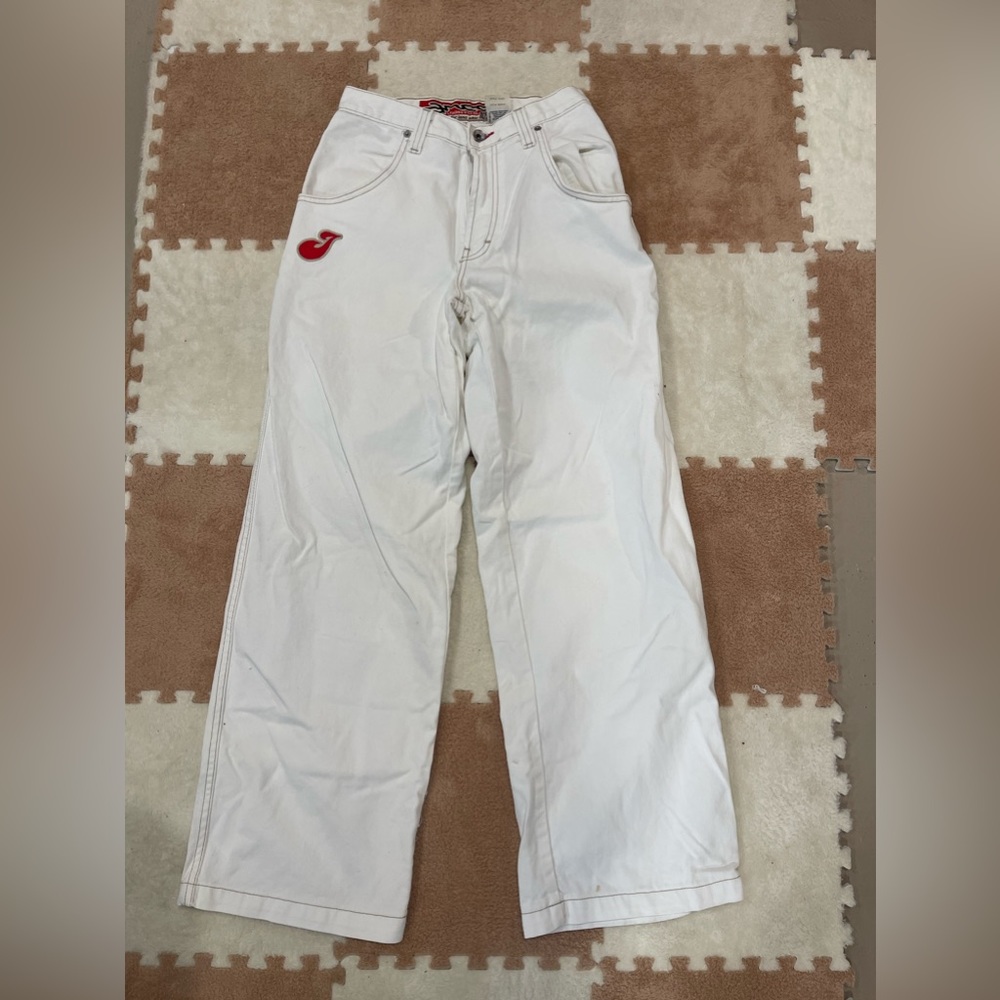 Vintage JNCO 1057 Wide Leg Jeans Size 7 White
